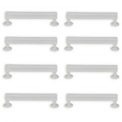 8er-Pack Halter für Schlaufenschals - Weiß | Gardinenstangen-Zubehör