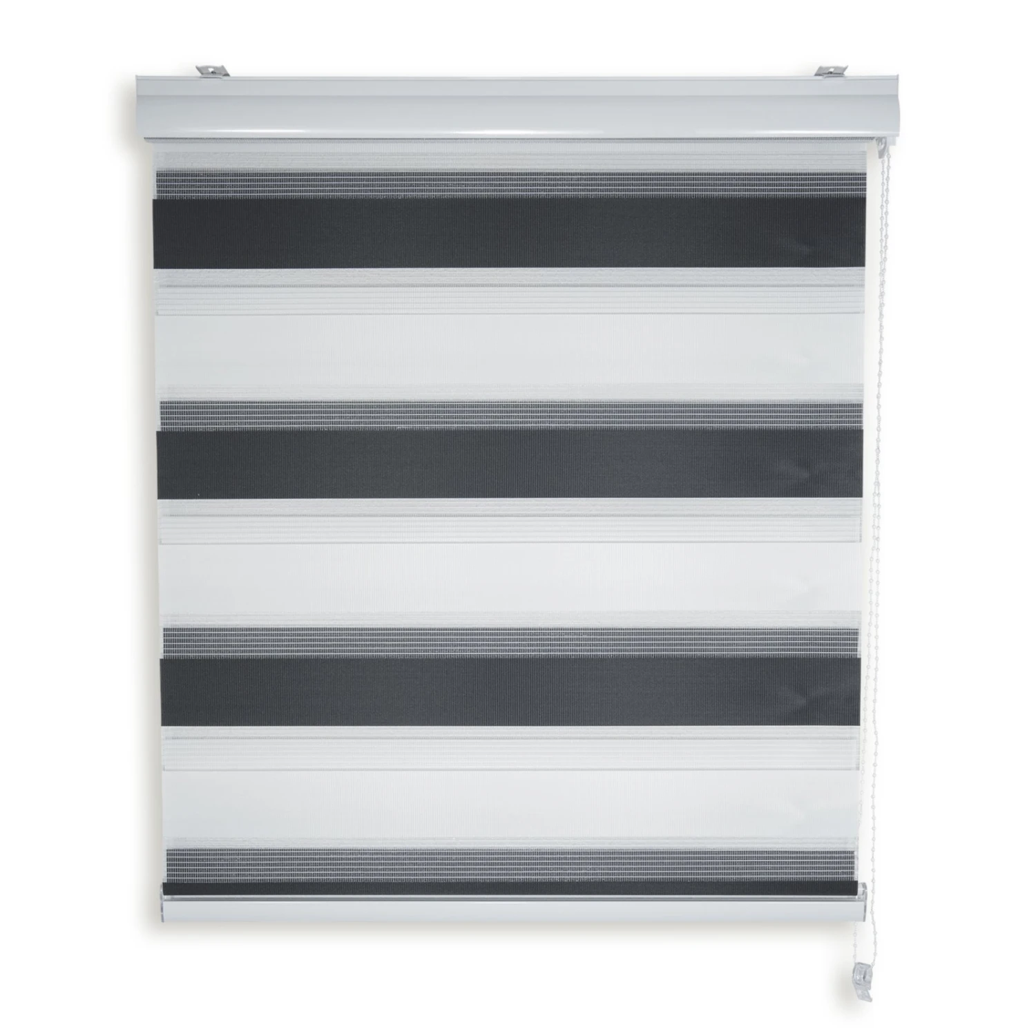 Doppelrollo schwarz-weiß - 60x180 cm - Premium Rollos für Fenster 3 Doppelrollo schwarz-weiß - 60x180 cm - Premium Rollos für Fenster