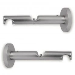 2er-Set Kombi-Gardinenstangenträger - Titan matt | Hochwertige Gardinenhalter für alle Vorhangstangen