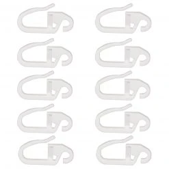 10er-Pack Faltenlegehaken titan-weiß | Premium Gardinenstangen-Zubehör