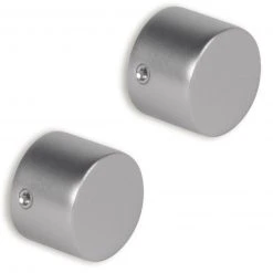 2er-Set Gardinenstangen-Endkappen in Titan - Hochwertige Abschlusskappen für Gardinenstangen