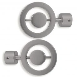 2er-Set Gardinenstangen-Endstücke - titan