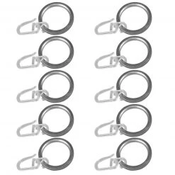 10er Pack Gardinenringe aus Chrom mit Faltenlegehaken - Hochwertiges Gardinenstangen-Zubehör
