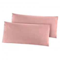 2er-Pack Kissenbezüge altrosa 80x40 cm - Weiche Kopfkissenbezüge aus Baumwolle