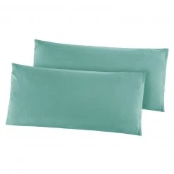 2er-Pack Kissenbezüge grün - 80x40 cm - Baumwolle - Waschbar - Bequem