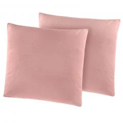 2er-Pack Kissenbezüge altrosa 80x80 cm - Weicher Kissenbezug aus Baumwolle - Kissenhüllen für Sofa & Bett
