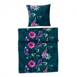 Microfaser-Bettwäsche Dunkelgrün-Bunt 135x200 cm - Atmungsaktiv & Pflegeleicht