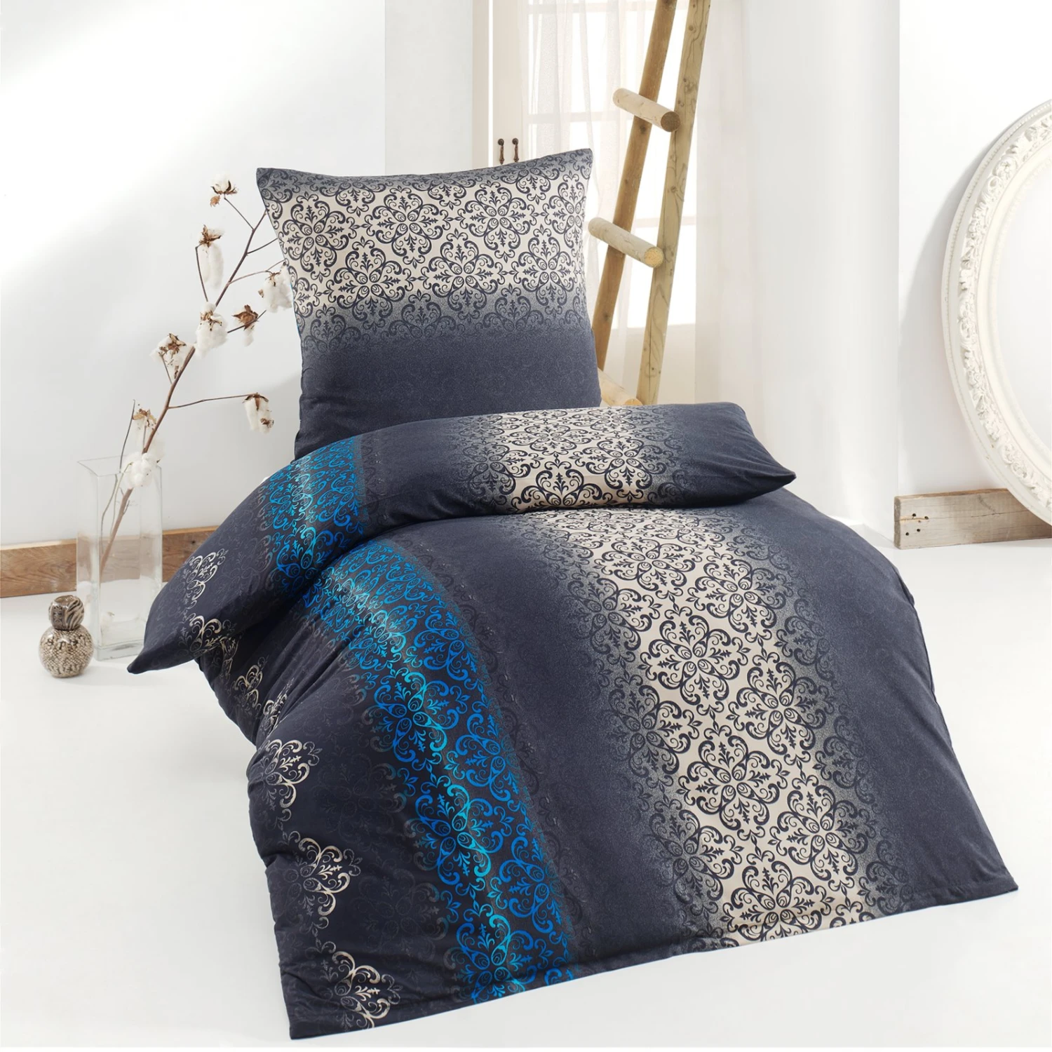 Microfaser-Bettwäsche Schwarz-Blau - 135x200 cm - Ultraweich & Atmungsaktiv 4 Microfaser-Bettwäsche Schwarz-Blau - 135x200 cm - Ultraweich & Atmungsaktiv – Bild 2
