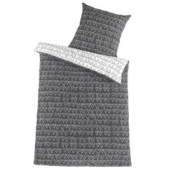 Hearty Microfaser-Bettwäsche Schwarz-Weiß 135x200 cm - Atmungsaktiv & Pflegeleicht