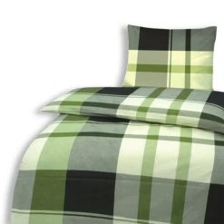 Renforce-Bettwäsche - grün - Karo - 135x200 cm