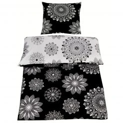 Renforcé-Bettwäsche - schwarz-weiß - 135x200 cm