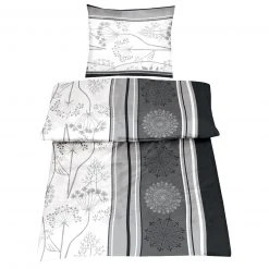 Renforcé-Bettwäsche - grau - 135x200 cm