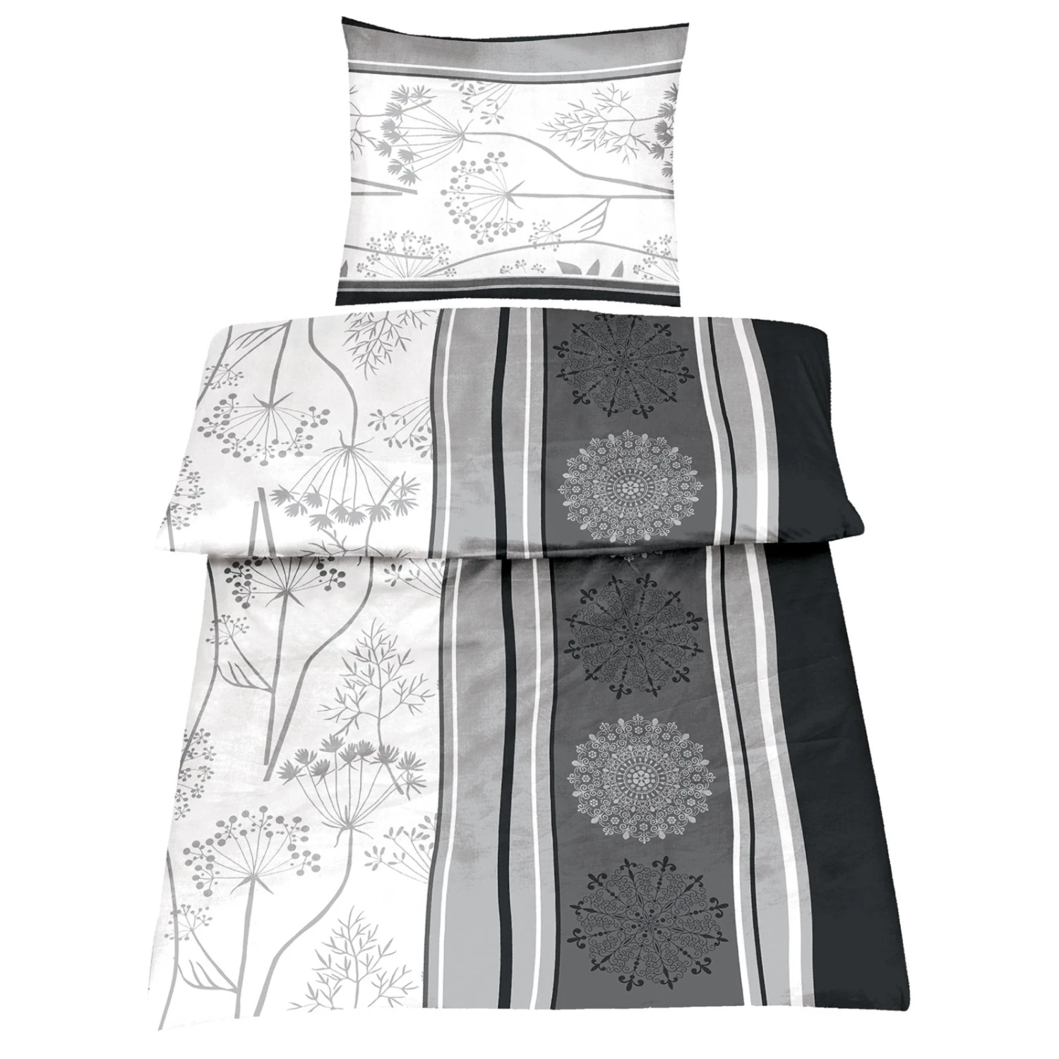 Renforcé-Bettwäsche - grau - 135x200 cm 3 Renforcé-Bettwäsche - grau - 135x200 cm