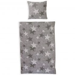 Renforcé-Bettwäsche 135x200 cm grau mit Reißverschluss - Hochwertige Bettwäsche