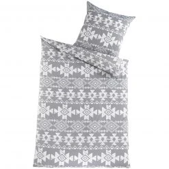 Renforcé-Bettwäsche - grau - 135x200 cm