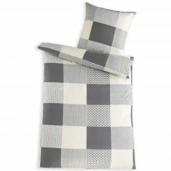 Microfaser-Flausch Bettwäsche 'Kaarlo' - Grau, 135x200 cm - Weich & Atmungsaktiv