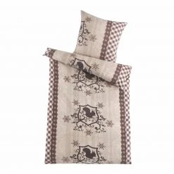 Microfaser-Flausch Bettwäsche Natur-Braun 135x200 cm - Ultraweich & Atmungsaktiv