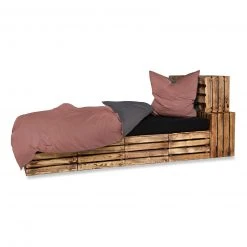 Renforcé-Bettwäsche - anthrazit-altrosa - 135x200 cm -Heimtextilien Verkäufe 0450007204 06 1600Wx1600H