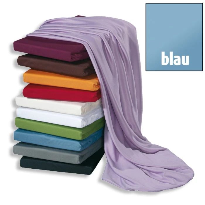 Microfaser-Jersey-Spannbettlaken blau 140x200 cm - Weich & Atmungsaktiv 3 Microfaser-Jersey-Spannbettlaken blau 140x200 cm - Weich & Atmungsaktiv