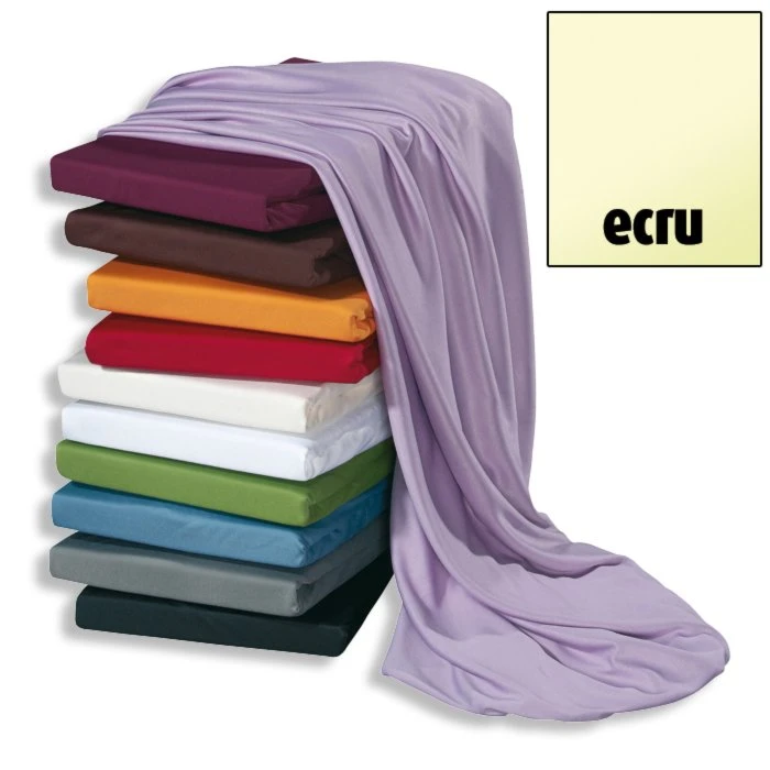 Microfaser-Jersey-Bettlaken - Ecru - 180x200 cm - Weich & Atmungsaktiv 3 Microfaser-Jersey-Bettlaken - Ecru - 180x200 cm - Weich & Atmungsaktiv