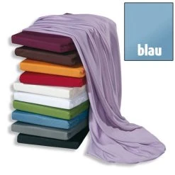 Microfaser-Jersey-Bettlaken Blau 180x200 cm – Weich & Atmungsaktiv