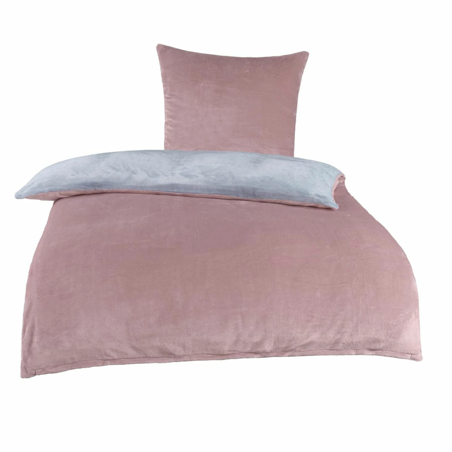 Microfaser-Bettwäsche - rosa-silber - Cashmere-Look - 135x200 cm 3 Microfaser-Bettwäsche - rosa-silber - Cashmere-Look - 135x200 cm