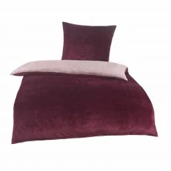 Microfaser-Bettwäsche - bordeaux-rosa - Cashmere-Look - 135x200 cm