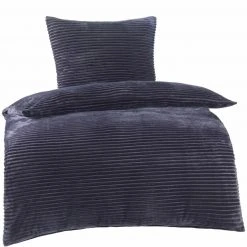 Microfaser-Bettwäsche - anthrazit - Cord-Look - 135x200 cm -Heimtextilien Verkäufe 0450010500 09 1600Wx1600H