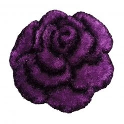 Homara Hochflorteppich Lila - Luxuriöser Shaggy-Teppich 80x80 cm für stilvolles Wohnen