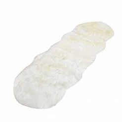 Homara Kunstfell - Weiß - 55x160 cm | Hochwertiger Teppich für Wohnzimmer & Schlafzimmer