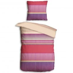 Microfaser-Bettwäsche - beere-natur - 135x200 cm