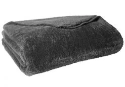 Kuscheldecke silber - Lammfelloptik 140x200 cm - Flauschige Wohndecke