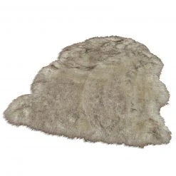 Homara Kunstfell - Grau-Natur - 55x80 cm | Hochwertiger Teppich für Wohnzimmer & Schlafzimmer