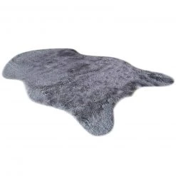 Homara Kunstfell Grau 60x90 cm - Hochwertiger Teppich für Wohnzimmer & Schlafzimmer