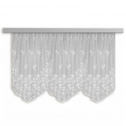 Gardine - Jacquard-Bogenstore - weiß - 300x125 cm