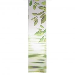 Flächenvorhang Blätter - Weiß-Grün - 60x245 cm - Moderner Schiebevorhang