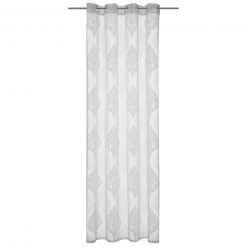 Jacquard-Ösenschal - Weiß - 140x245 cm - Elegante Transparente Gardine