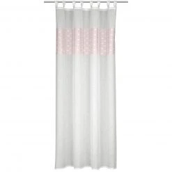 Schlaufenschal weiß-rosé, 135x245 cm - Transparente Gardine für stilvolle Fensterdekoration