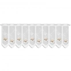 Küchengardine - Kaffee - weiß-braun - 145x45 cm