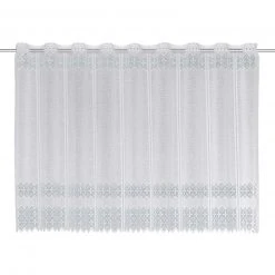 Scheibengardine weiß mit Rautenmuster - 140x75 cm - Elegante Fensterdekoration