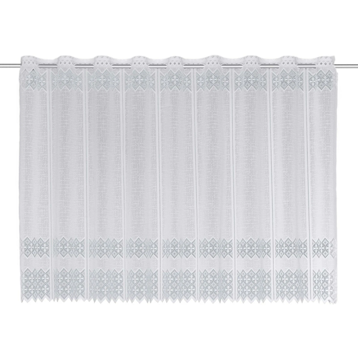 Scheibengardine weiß mit Rautenmuster - 140x75 cm - Elegante Fensterdekoration 3 Scheibengardine weiß mit Rautenmuster - 140x75 cm - Elegante Fensterdekoration