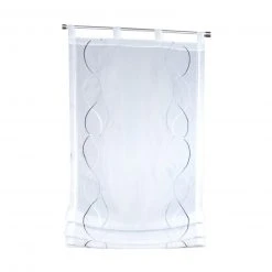Raffrollo - Weiß-Silber - 60x120 cm - Elegantes Rollo für Ihr Zuhause
