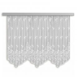 Gardine - Jacquard-Bogenstore - weiß - 300x145 cm