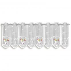 Scheibengardine - Einhorn - weiß-bunt - 140x45 cm