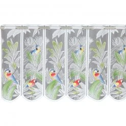 Scheibengardine weiß-bunt 140x50 cm - Transparente Gardine für Fensterdekoration