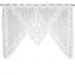 Scheibengardine - weiß - Bogen Panneaux - 140x75 cm