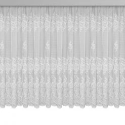 Gardine Jaquard-Store weiß 450x125 cm - Elegante Transparente Gardine