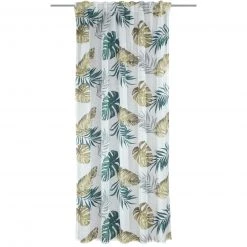 Schlaufenschal weiß-grün 135x245 cm - Transparente Gardine für stilvolle Räume