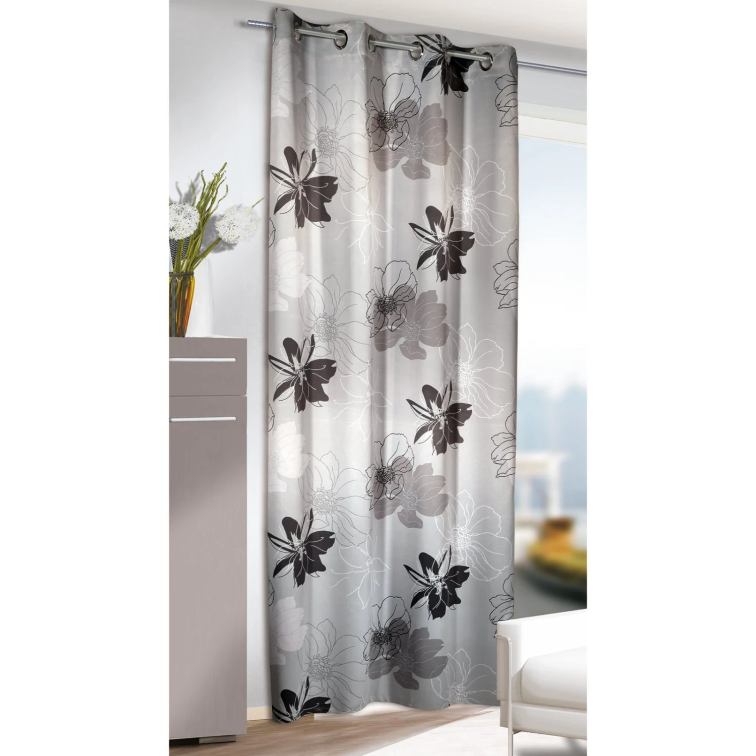 Ösenvorhang - silber - 135x245 cm 4 Ösenvorhang - silber - 135x245 cm – Bild 2