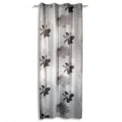 Ösenvorhang - silber - 135x245 cm